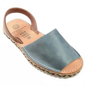 NEW NUMA BY SPANIANS women's avarcas platform sandal in vintage denin blue